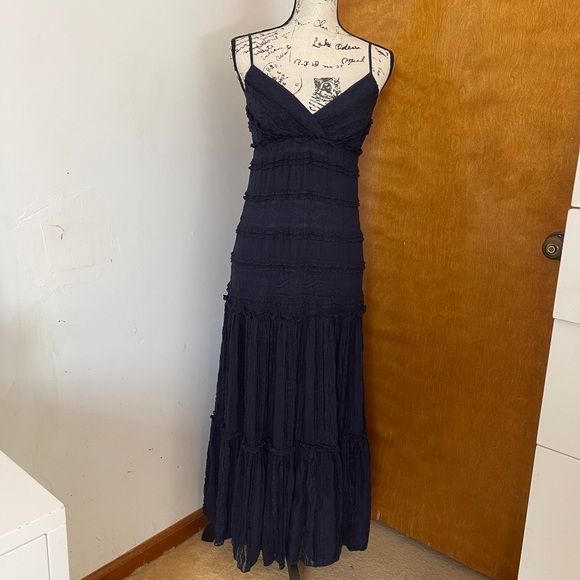 Eliza J Navy Blue Boho Ruffle Dress - Picture 7 of 16